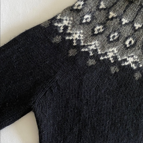 Ralph Lauren Exclusive Hand Knit  Black Fair Isle Yoke Scandinavian Size Large - Picture 6 of 13